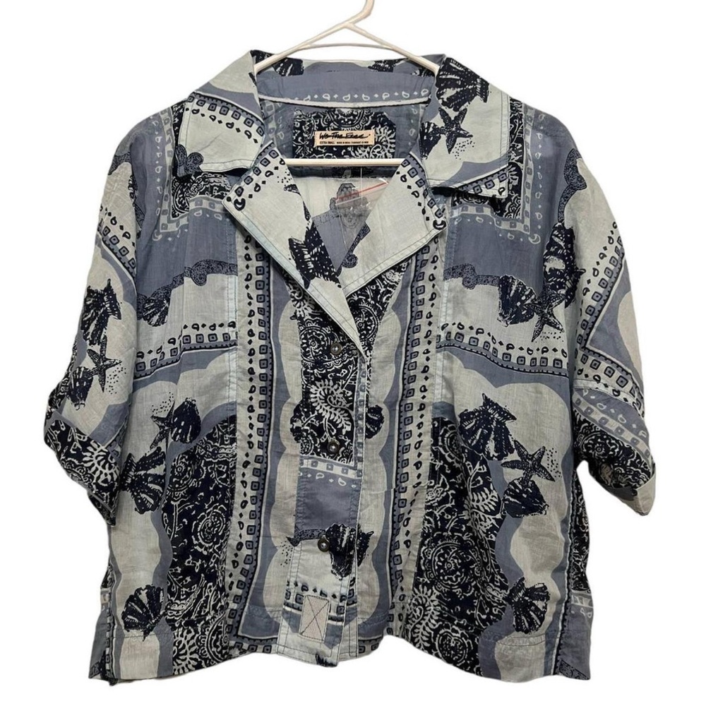 We The Free Paisley Patchwork Ocean Crop